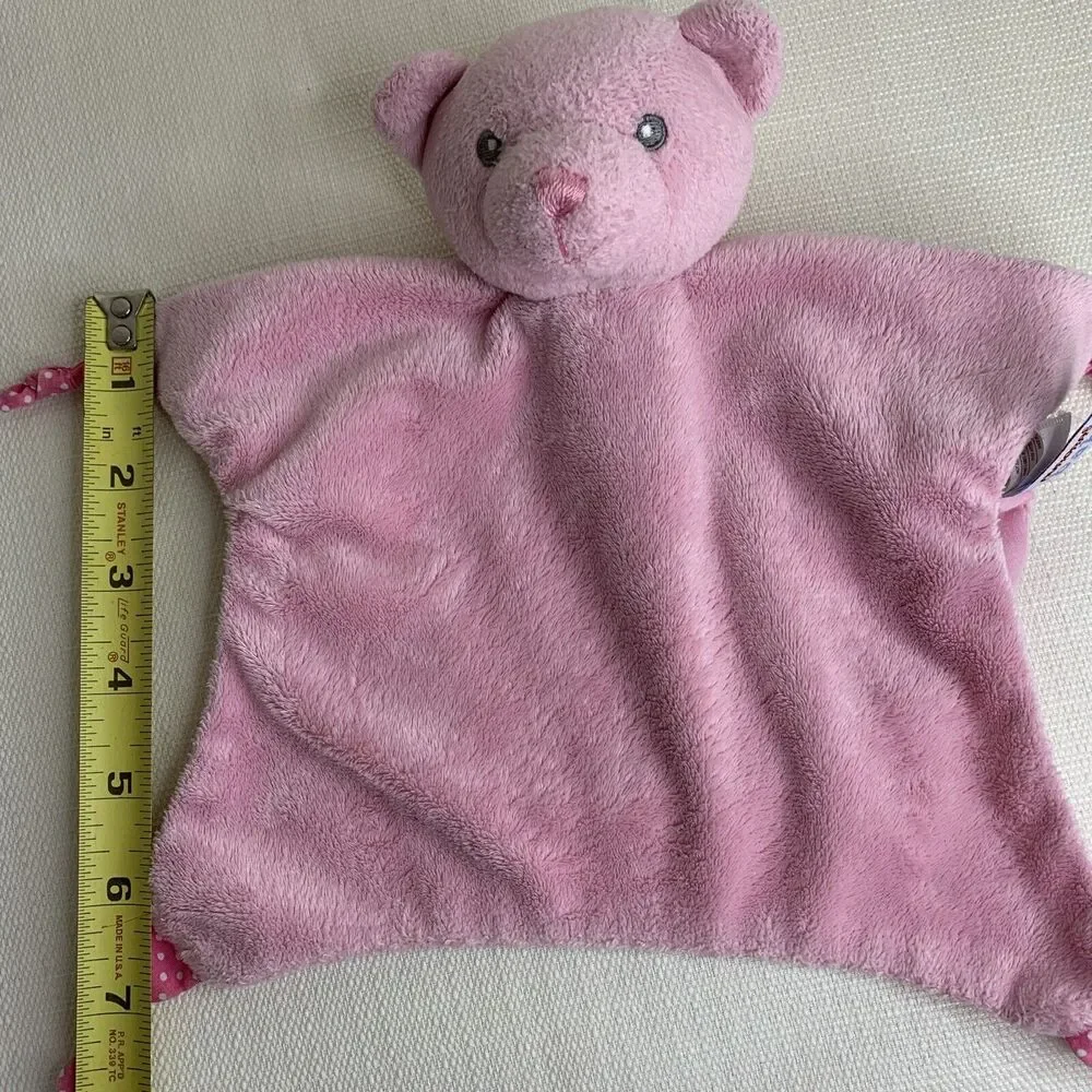 AURORA Baby Girl Pink Bear Star Lovey Security‎ Blanket Soother Puppet Knot Tie